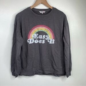 Wildfox Rainbow “Easy Does It” Graphic Sweatshirt‎ Women’s XS (Oversized Fit)